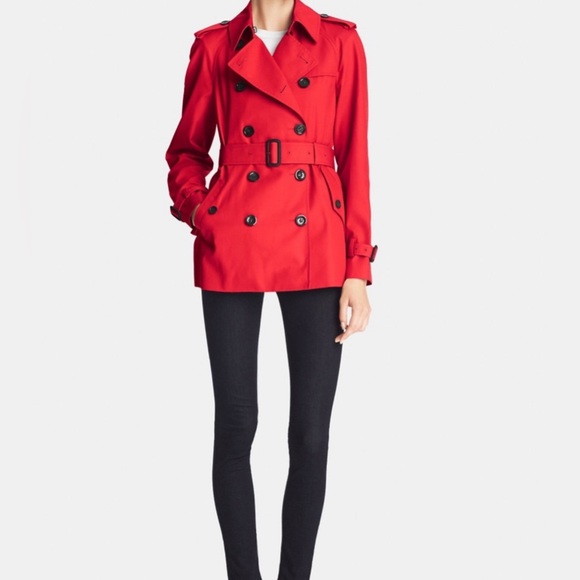 Coach Solid Short Trench Coat in Burgundy NWOT Size Medium - Picture 7 of 9